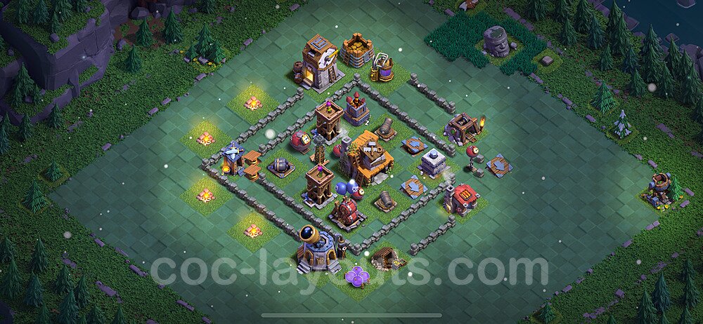 Best Builder Hall Level 4 Anti 2 Stars Base with Link - Copy Design 2023 - BH4 - #47
