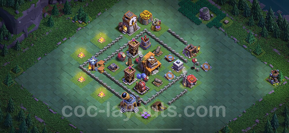 Best Builder Hall Level 4 Anti 2 Stars Base with Link - Copy Design 2025 - BH4 - #47