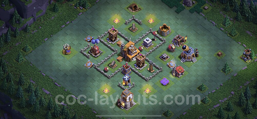 Best Builder Hall Level 4 Anti 3 Stars Base with Link - Copy Design 2024 - BH4 - #48