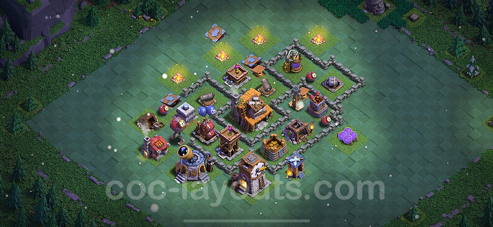 Best Builder Hall Level 4 Anti 2 Stars Base with Link - Copy Design 2023 - BH4 - #49