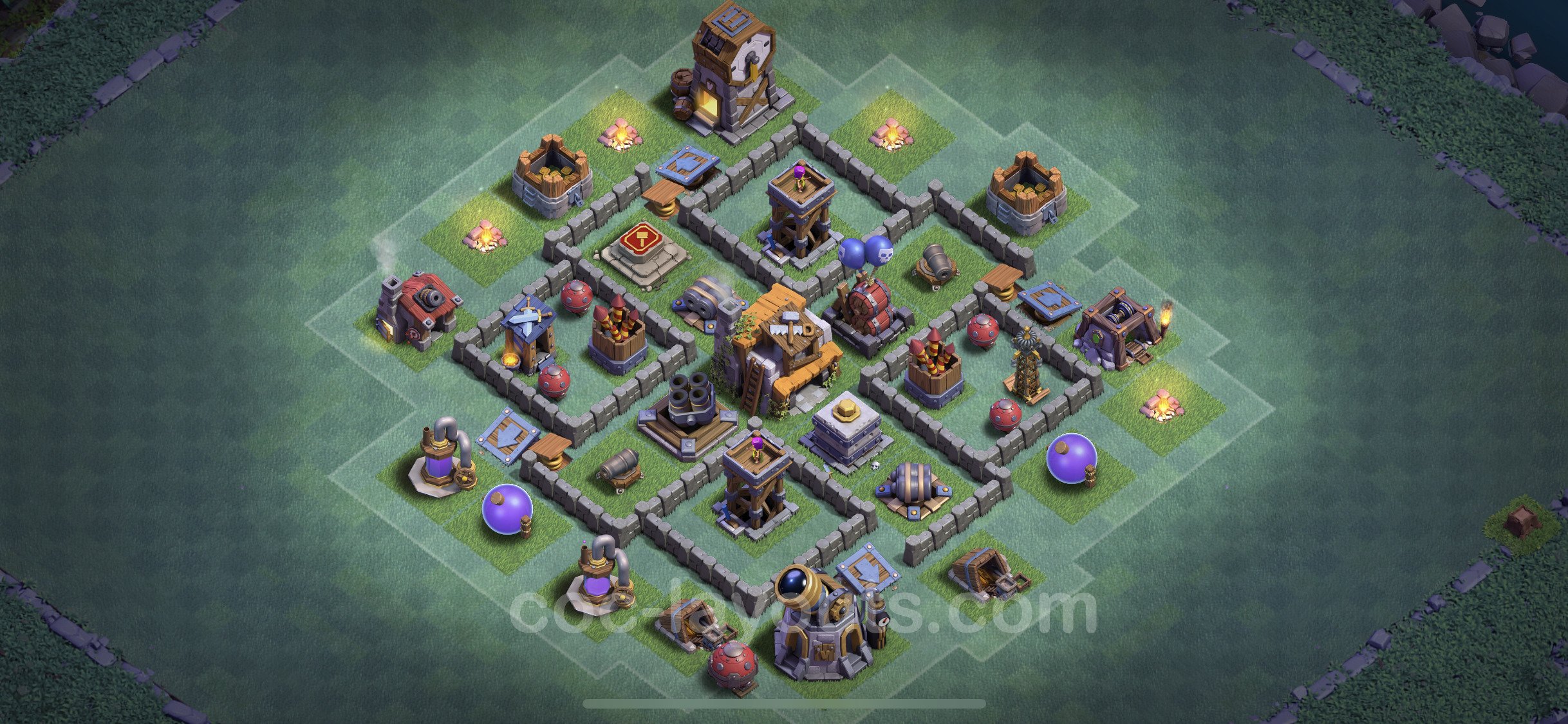 Unbeatable Builder Hall Level 5 Base Plan with Link - Clash of Clans - BH5 ...