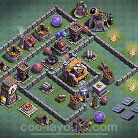 Best Builder Hall Level 5 Anti 3 Stars Base with Link - Copy Design - BH5 - #14