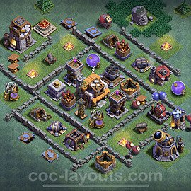 Best Builder Hall Level 5 Anti 2 Stars Base with Link - Copy Design - BH5 - #38