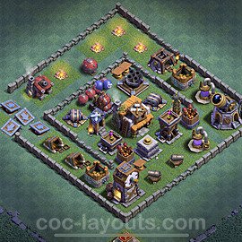 Best Builder Hall Level 5 Anti 2 Stars Base with Link - Copy Design 2021 - BH5 - #43