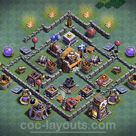 Best Builder Hall Level 5 Anti 2 Stars Base with Link - Copy Design 2021 - BH5 - #44