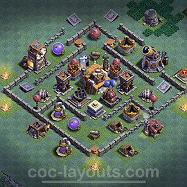 Best Builder Hall Level 5 Anti 2 Stars Base with Link - Copy Design 2021 - BH5 - #46