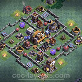Best Builder Hall Level 5 Anti 3 Stars Base with Link - Copy Design 2021 - BH5 - #51
