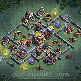 Diseño de aldea con Taller del Constructor nivel 5 Copiar - Perfecta COC Clash of Clans 2023 Base + Enlace - (#52)