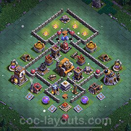 Best Builder Hall Level 5 Anti 2 Stars Base with Link - Copy Design 2023 - BH5 - #61