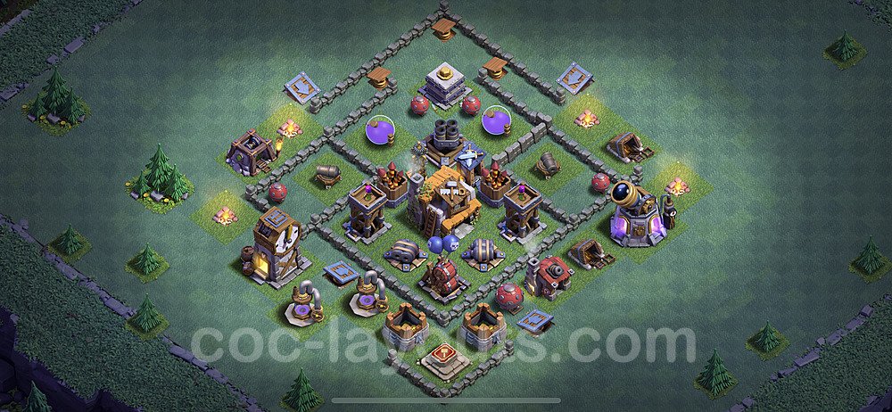 Best Builder Hall Level 5 Anti 3 Stars Base with Link - Copy Design - BH5 - #13
