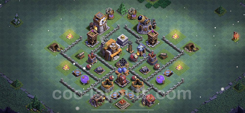 Best Builder Hall Level 5 Anti 3 Stars Base with Link - Copy Design - BH5 - #30