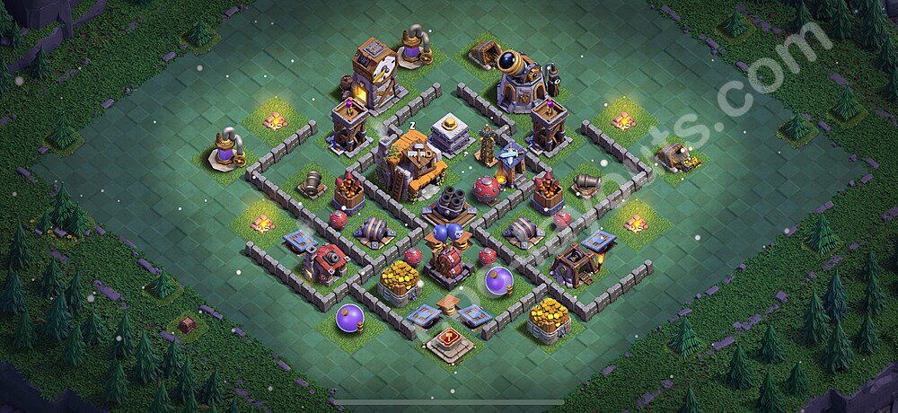 Best Builder Hall Level 5 Anti 3 Stars Base with Link - Copy Design 2025 - BH5 - #30