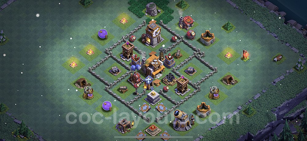 Best Builder Hall Level 5 Anti 2 Stars Base with Link - Copy Design - BH5 - #31