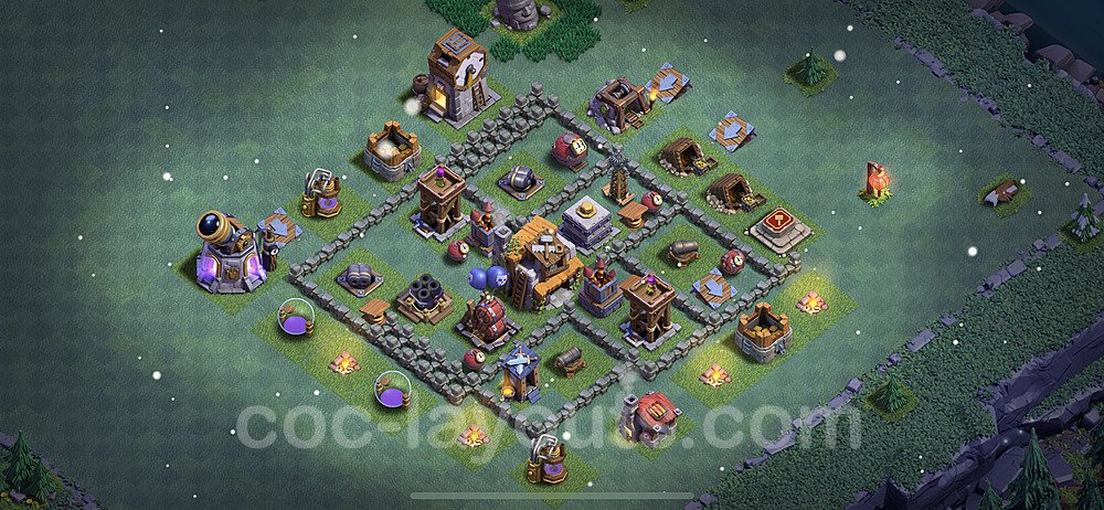 Best Builder Hall Level 5 Anti 3 Stars Base with Link - Copy Design - BH5 - #32