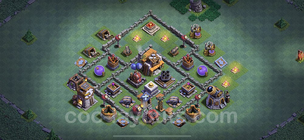 Best Builder Hall Level 5 Anti 2 Stars Base with Link - Copy Design - BH5 - #35