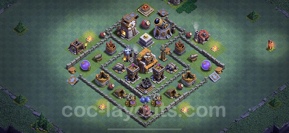 Best Builder Hall Level 5 Anti 2 Stars Base with Link - Copy Design - BH5 - #40