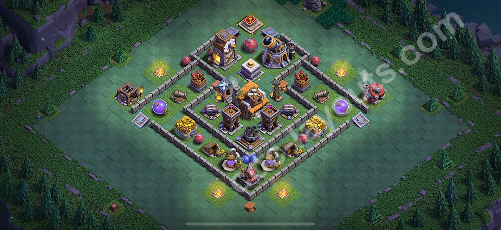 Diseño de aldea 2025 Anti 2 Estrellas para Taller del Constructor nivel 5 Copiar - COC Base + Enlace - #40