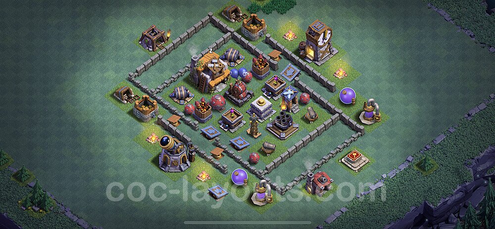 Diseño de aldea con Taller del Constructor nivel 5 Copiar - Perfecta COC Clash of Clans Base + Enlace - (#41)
