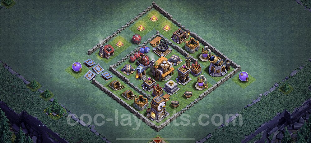 Best Builder Hall Level 5 Anti 2 Stars Base with Link - Copy Design - BH5 - #43