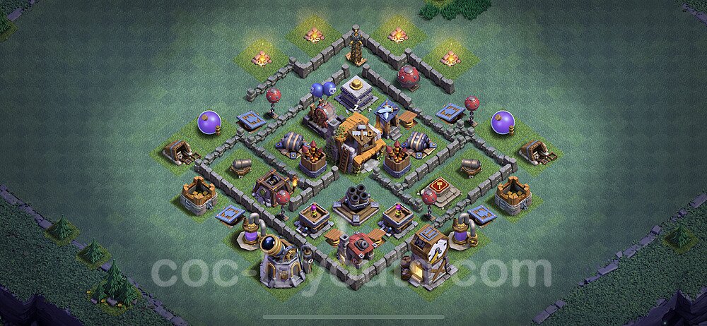 Best Builder Hall Level 5 Anti 2 Stars Base with Link - Copy Design - BH5 - #44
