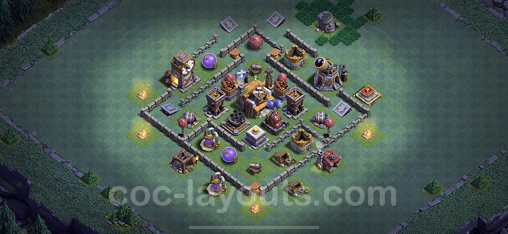 Best Builder Hall Level 5 Anti 2 Stars Base with Link - Copy Design - BH5 - #46