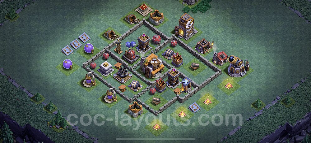 Diseño de aldea con Taller del Constructor nivel 5 Copiar - Perfecta COC Clash of Clans Base + Enlace - (#48)