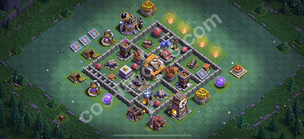 Base Sala del Costruttore livello 5 + Link - Anti 3 Stelle Disposizione Villaggio COC 2025 - #5