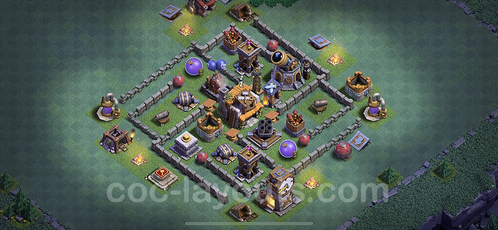 Best Builder Hall Level 5 Anti 2 Stars Base with Link - Copy Design 2021 - BH5 - #50