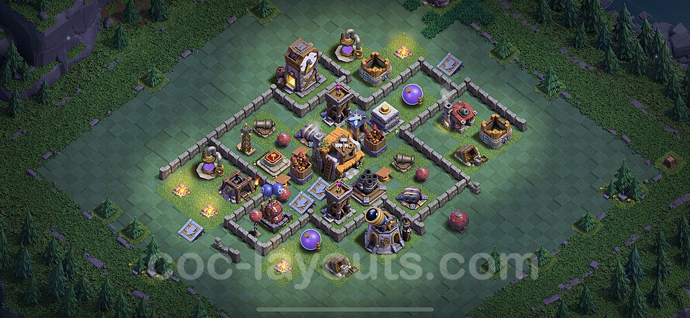 Diseño de aldea con Taller del Constructor nivel 5 Copiar - Perfecta COC Clash of Clans 2023 Base + Enlace - (#52)
