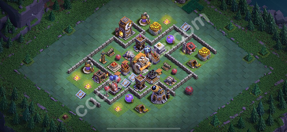 Clash of Clans منشئ قاعة المستوى 5 متغير القاعدة 52