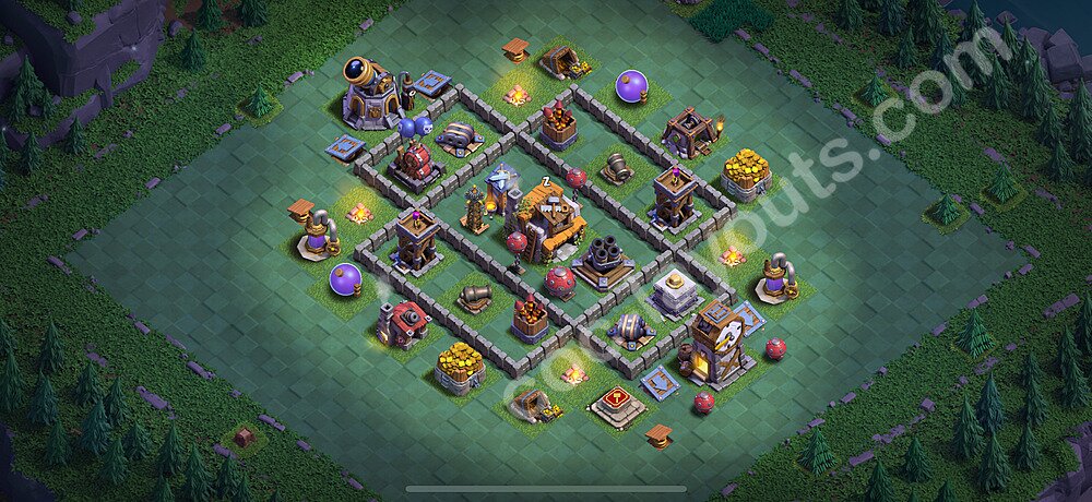 Diseño de aldea 2025 Anti Todo para Taller del Constructor nivel 5 Copiar - COC Base + Enlace - #55