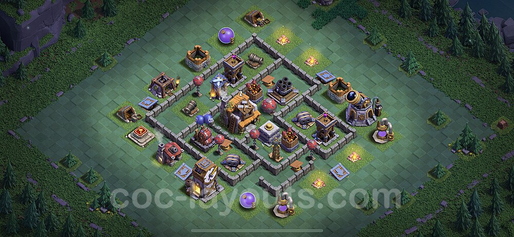 Diseño de aldea con Taller del Constructor nivel 5 Copiar - Perfecta COC Clash of Clans 2023 Base + Enlace - (#56)