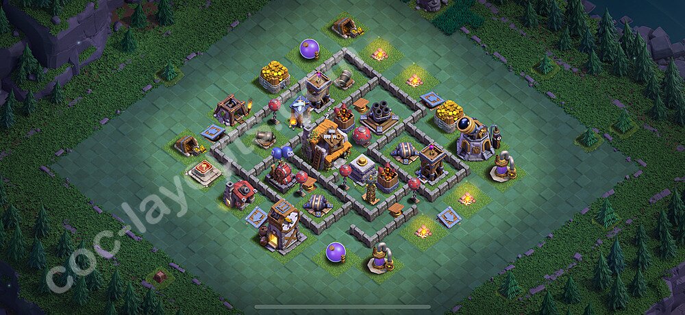 Clash of Clans منشئ قاعة المستوى 5 متغير القاعدة 56