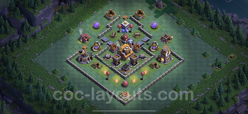 Best Builder Hall Level 5 Anti 3 Stars Base with Link - Copy Design - BH5 - #57