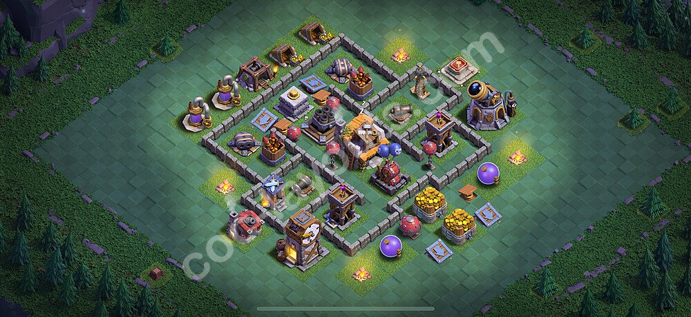 Clash of Clans منشئ قاعة المستوى 5 متغير القاعدة 58