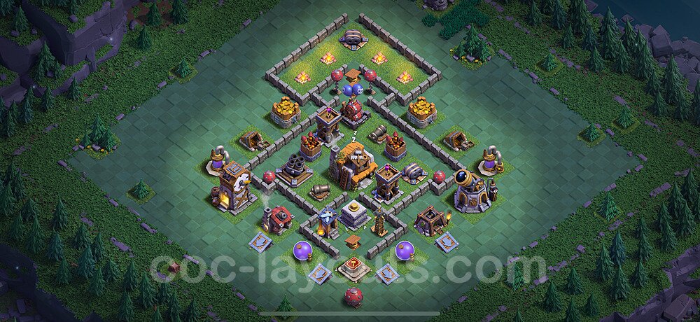 Best Builder Hall Level 5 Anti 2 Stars Base with Link - Copy Design 2025 - BH5 - #61