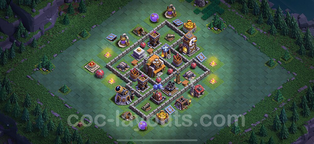 Best Builder Hall Level 5 Anti 3 Stars Base with Link - Copy Design 2025 - BH5 - #62