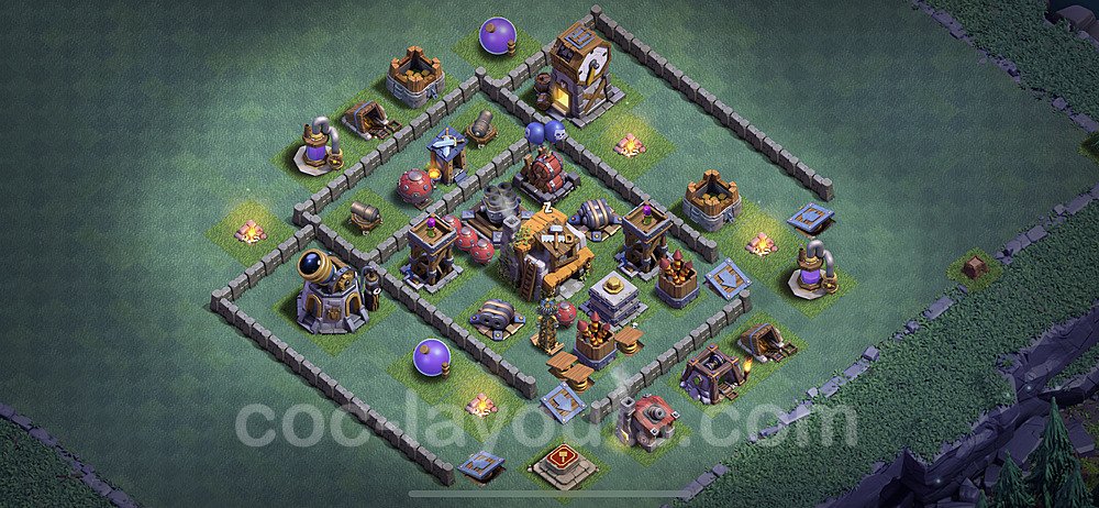 Best Builder Hall Level 5 Anti 2 Stars Base with Link - Copy Design - BH5 - #7