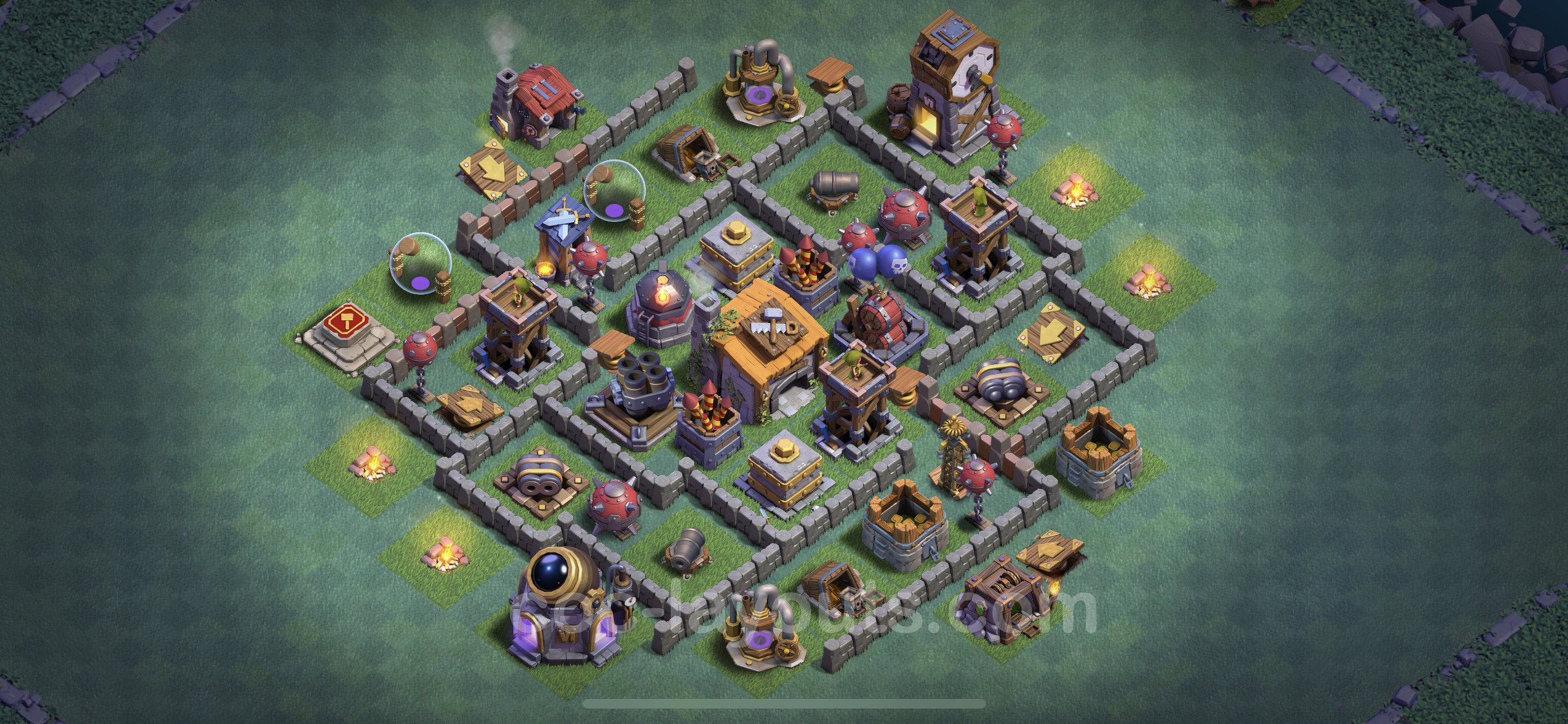 Unbeatable Builder Hall Level 6 Base Plan with Link - Clash of Clans - BH6 ...