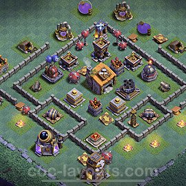 Best Builder Hall Level 6 Anti 2 Stars Base with Link - Copy Design - BH6 - #23