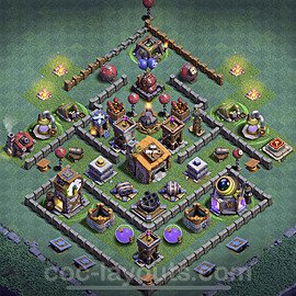 Best Builder Hall Level 6 Anti 3 Stars Base with Link - Copy Design - BH6 - #3