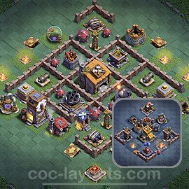 Best Builder Hall Level 6 Anti 2 Stars Base with Link - Copy Design 2022 - BH6 - #32