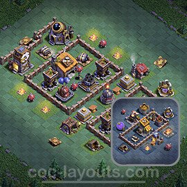 Diseño de aldea con Taller del Constructor nivel 6 Copiar - Perfecta COC Clash of Clans 2022 Base + Enlace - (#35)