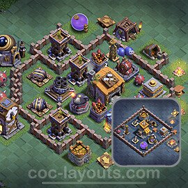 Best Builder Hall Level 6 Max Levels Base with Link - Copy Design 2022 - BH6 - #36