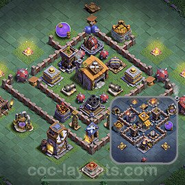 Best Builder Hall Level 6 Anti 2 Stars Base with Link - Copy Design 2023 - BH6 - #37