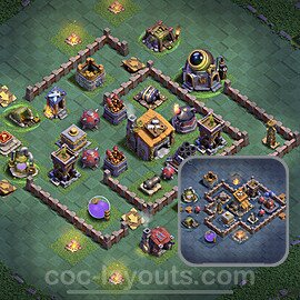 Best Builder Hall Level 6 Anti 3 Stars Base with Link - Copy Design 2022 - BH6 - #40
