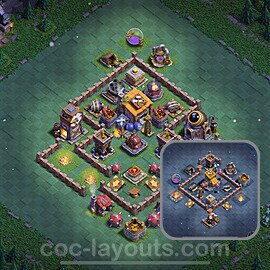 Best Builder Hall Level 6 Anti 2 Stars Base with Link - Copy Design 2022 - BH6 - #44