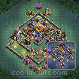 Best Builder Hall Level 6 Anti 2 Stars Base with Link - Copy Design 2025 - BH6 - #44