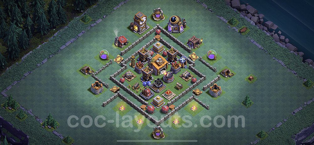Best Builder Hall Level 6 Anti 2 Stars Base with Link - Copy Design - BH6 - #15