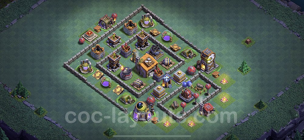 Best Builder Hall Level 6 Anti 3 Stars Base with Link - Copy Design - BH6 - #19
